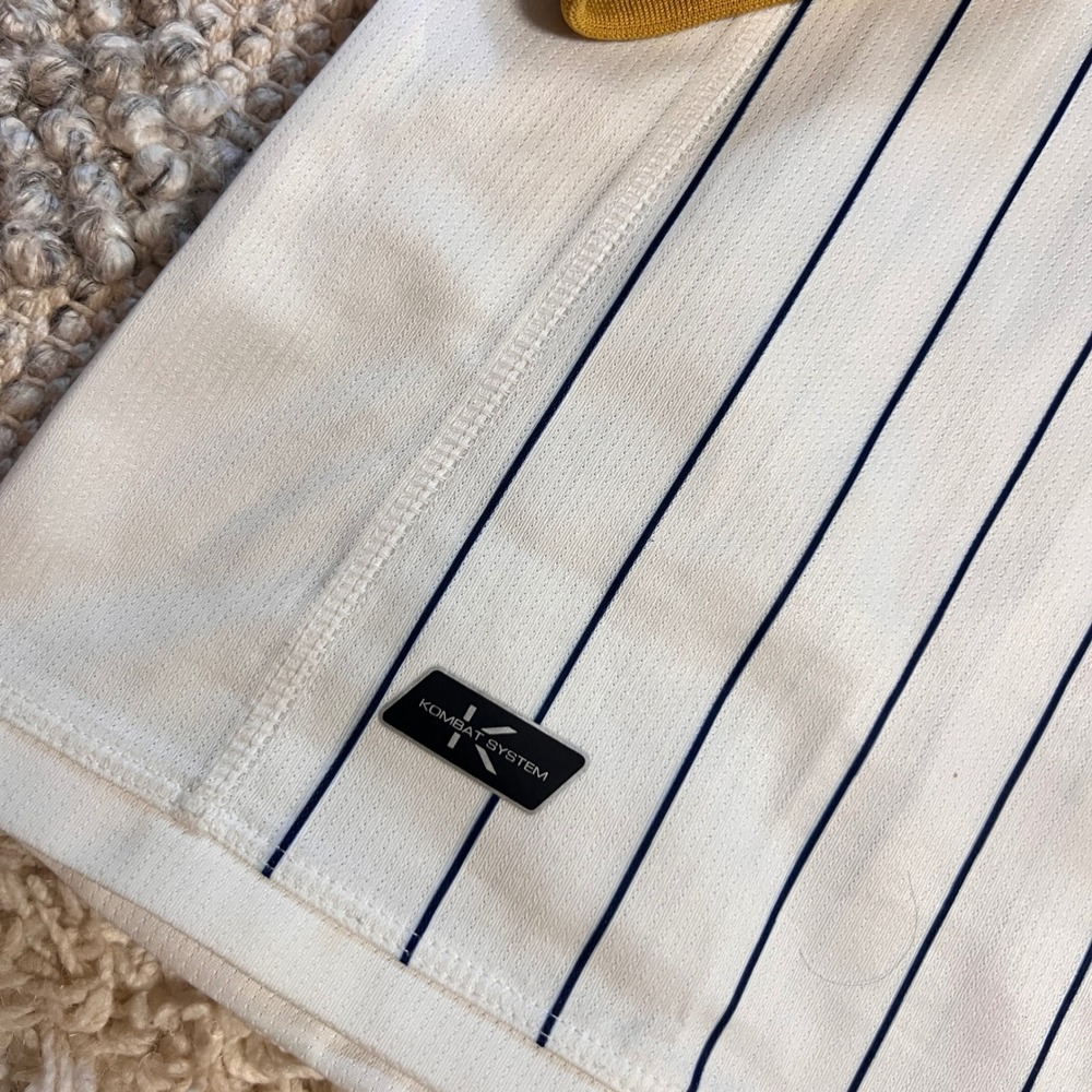 Kappa Athens Kallithea FC Away Jersey Mens XL Long Sleeve Pinstripe AKFC 66 Gold - Picture 2 of 9